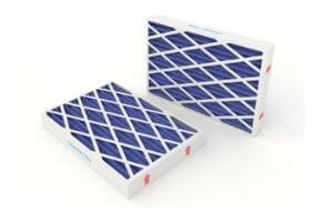 Small particle air filters designed for HVAC systems, showcasing their ability to capture allergens like pollen and dust, relevant for improving indoor air quality during allergy season.