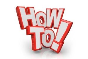 Text graphic with bold, three-dimensional letters spelling "HOW TO!" in red and white, emphasizing instructional content related to improving indoor air quality.